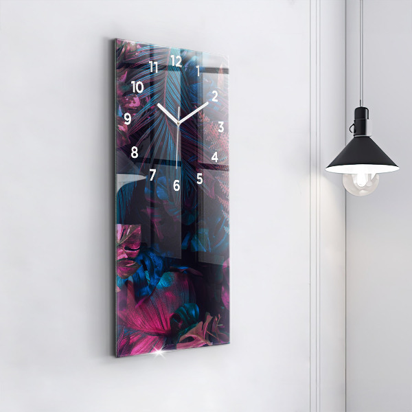Reloj de vidrio vertical Flores exóticas - espejomat.es