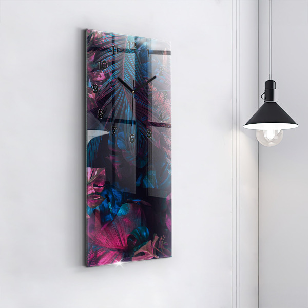 Reloj de vidrio vertical Flores exóticas - espejomat.es