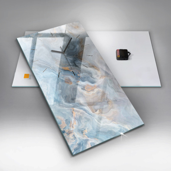 Reloj de vidrio vertical Patrón de mármol - espejomat.es