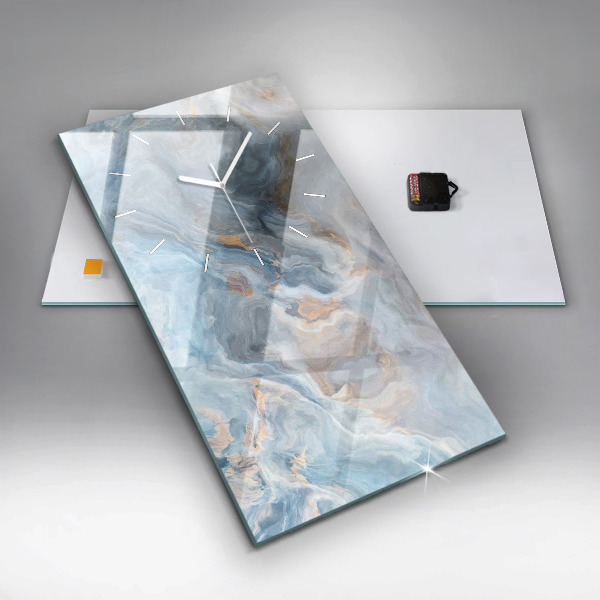 Reloj de vidrio vertical Patrón de mármol - espejomat.es