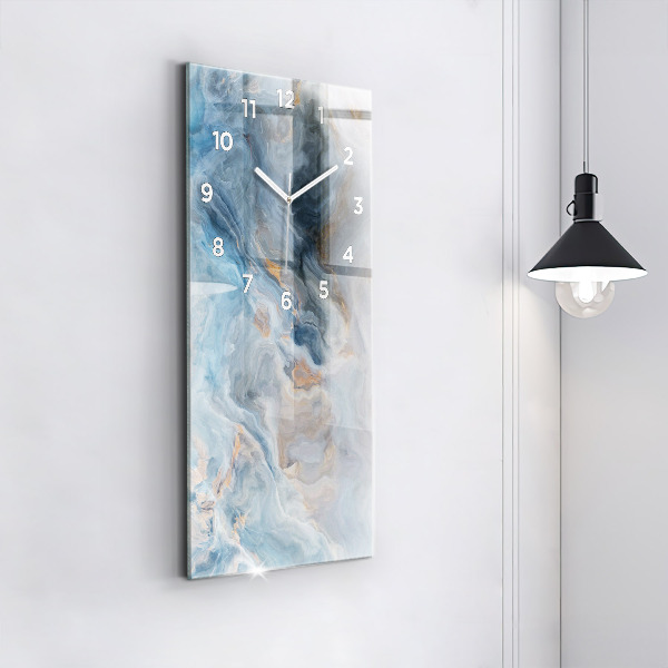 Reloj de vidrio vertical Patrón de mármol - espejomat.es