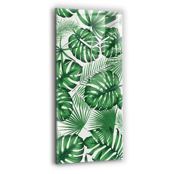 Reloj de vidrio vertical Hojas de Monstera - espejomat.es