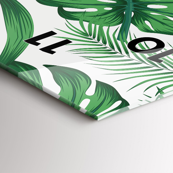 Reloj de vidrio vertical Hojas de Monstera - espejomat.es