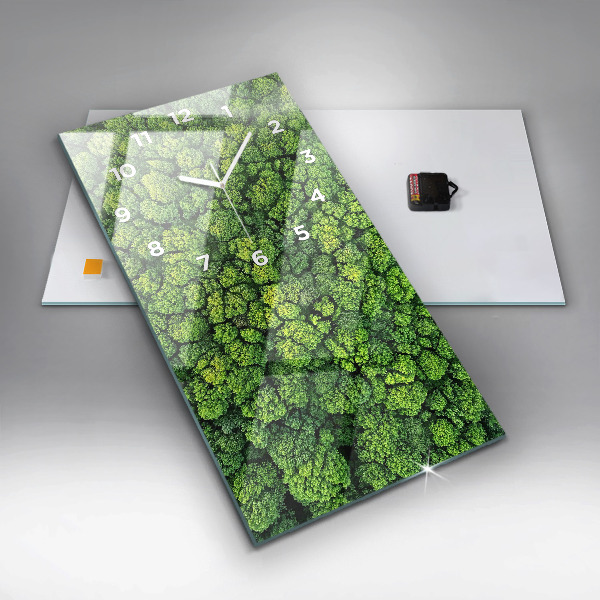 Reloj de cristal vertical Bosque desde arriba - espejomat.es