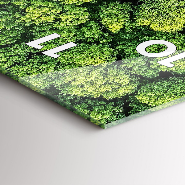 Reloj de cristal vertical Bosque desde arriba - espejomat.es