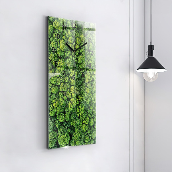 Reloj de cristal vertical Bosque desde arriba - espejomat.es