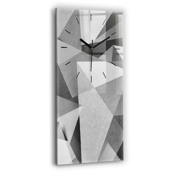 Reloj de cristal vertical Abstracción geométrica gris - espejomat.es