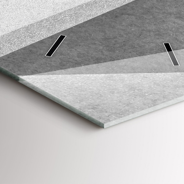 Reloj de cristal vertical Abstracción geométrica gris - espejomat.es