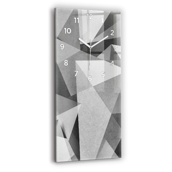 Reloj de cristal vertical Abstracción geométrica gris - espejomat.es