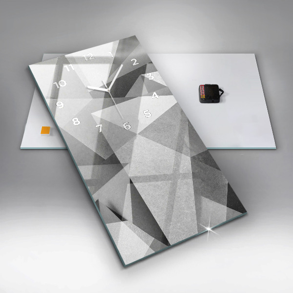 Reloj de cristal vertical Abstracción geométrica gris - espejomat.es