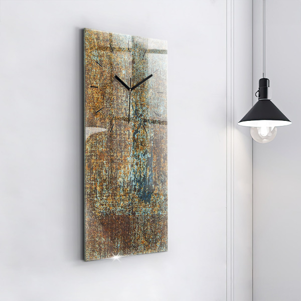 Reloj de cristal vertical Textura Metal Viejo - espejomat.es