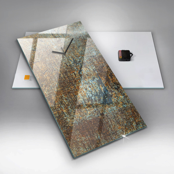 Reloj de cristal vertical Textura Metal Viejo - espejomat.es