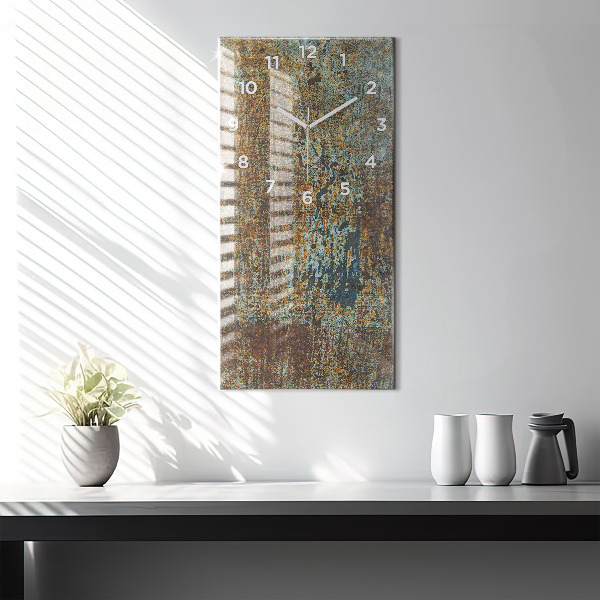 Reloj de cristal vertical Textura Metal Viejo - espejomat.es