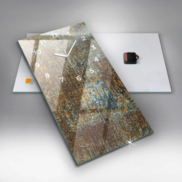 Reloj de cristal vertical Textura Metal Viejo - espejomat.es