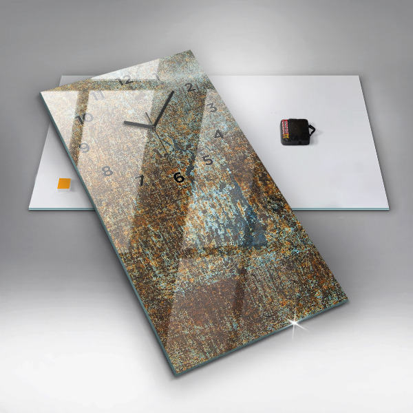 Reloj de cristal vertical Textura Metal Viejo - espejomat.es