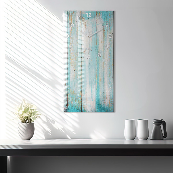 Reloj de cristal vertical Tablas azules - espejomat.es