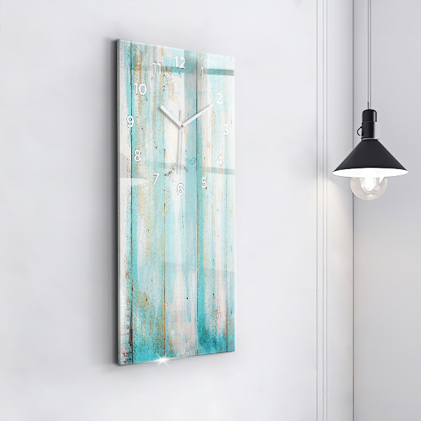 Reloj de cristal vertical Tablas azules - espejomat.es