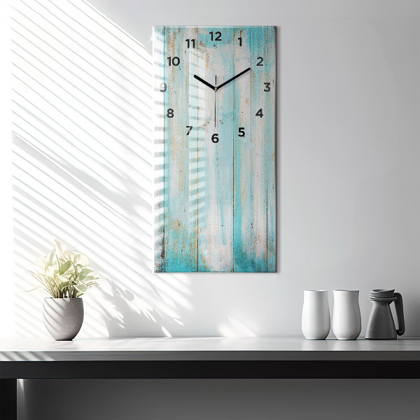 Reloj de cristal vertical Tablas azules - espejomat.es