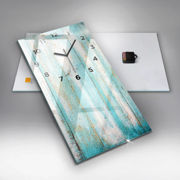 Reloj de cristal vertical Tablas azules - espejomat.es