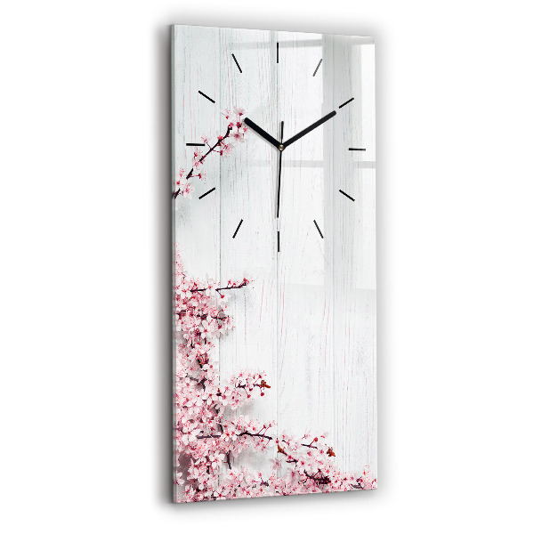 Reloj de cristal vertical Flores de primavera - espejomat.es