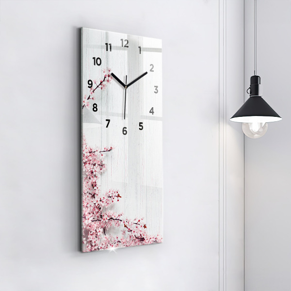 Reloj de cristal vertical Flores de primavera - espejomat.es