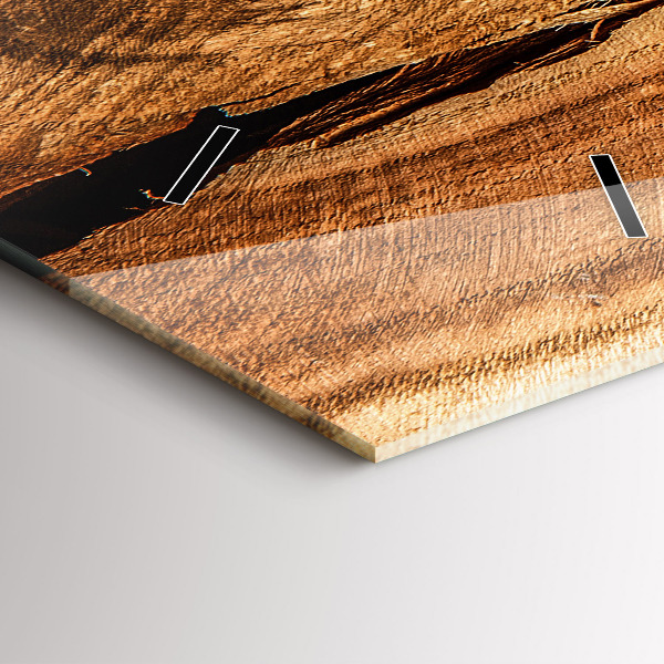 Reloj de cristal vertical Textura madera - espejomat.es