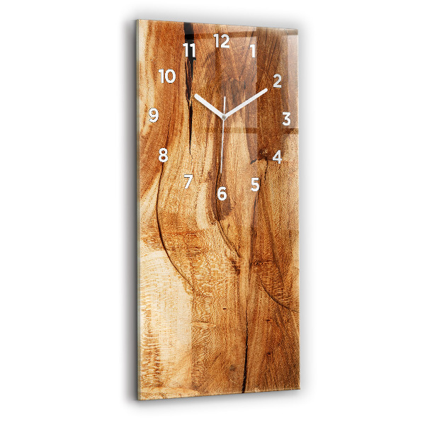 Reloj de cristal vertical Textura madera - espejomat.es