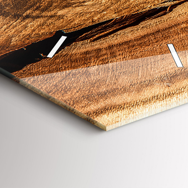 Reloj de cristal vertical Textura madera - espejomat.es