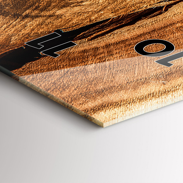 Reloj de cristal vertical Textura madera - espejomat.es