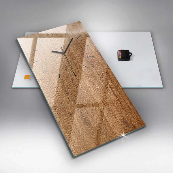 Reloj de cristal vertical Madera clara - espejomat.es