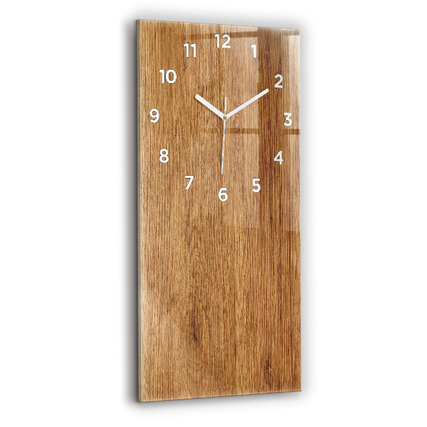 Reloj de cristal vertical Madera clara - espejomat.es