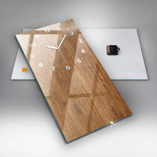 Reloj de cristal vertical Madera clara - espejomat.es