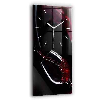 Reloj de cristal vertical Vino tinto - espejomat.es