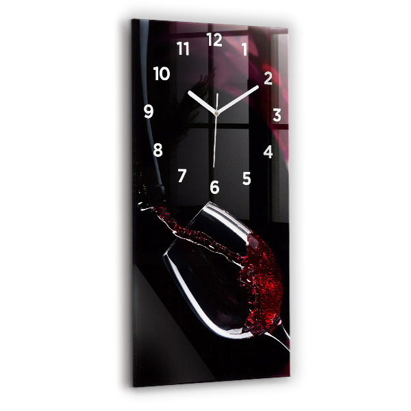 Reloj de cristal vertical Vino tinto - espejomat.es