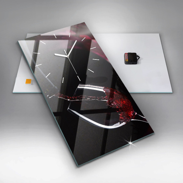 Reloj de cristal vertical Vino tinto - espejomat.es