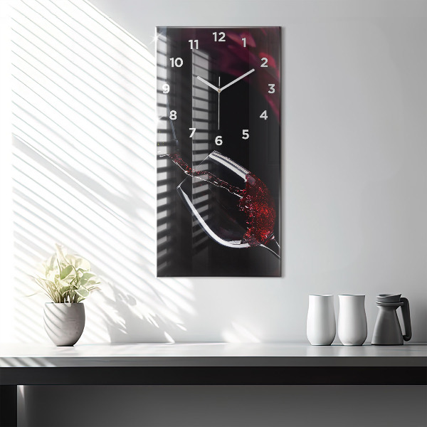Reloj de cristal vertical Vino tinto - espejomat.es