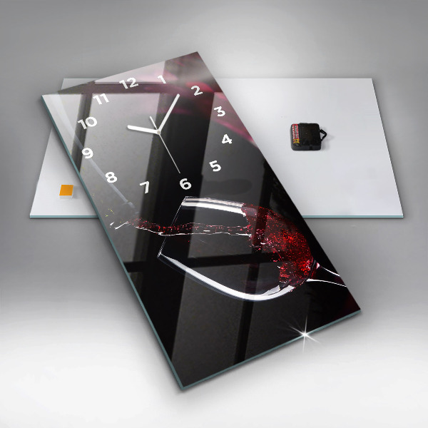 Reloj de cristal vertical Vino tinto - espejomat.es