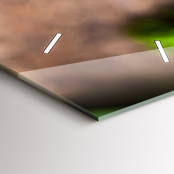 Reloj de cristal vertical Hojas de albahaca - espejomat.es