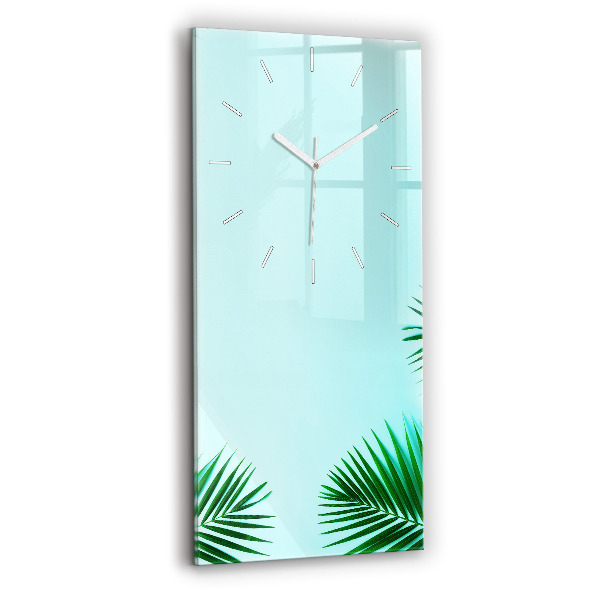 Reloj de vidrio vertical Palmeras verdes - espejomat.es