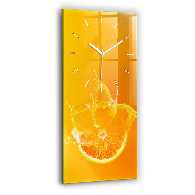 Reloj de vidrio vertical Naranja - espejomat.es