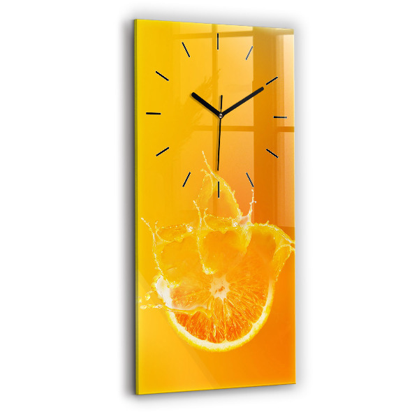 Reloj de vidrio vertical Naranja - espejomat.es