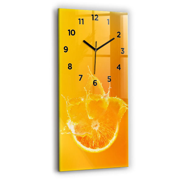 Reloj de vidrio vertical Naranja - espejomat.es