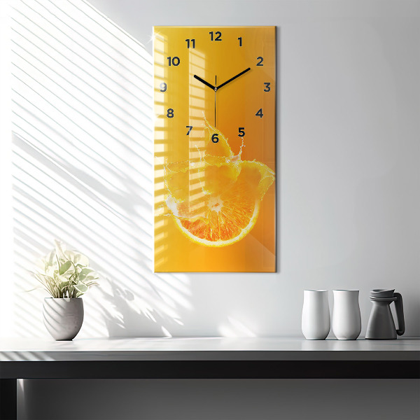 Reloj de vidrio vertical Naranja - espejomat.es