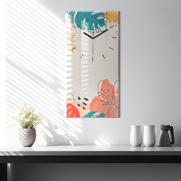 Reloj de vidrio vertical Plantas hawaianas - espejomat.es