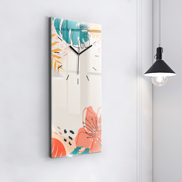 Reloj de vidrio vertical Plantas hawaianas - espejomat.es