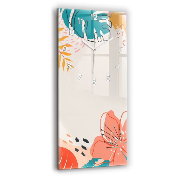 Reloj de vidrio vertical Plantas hawaianas - espejomat.es