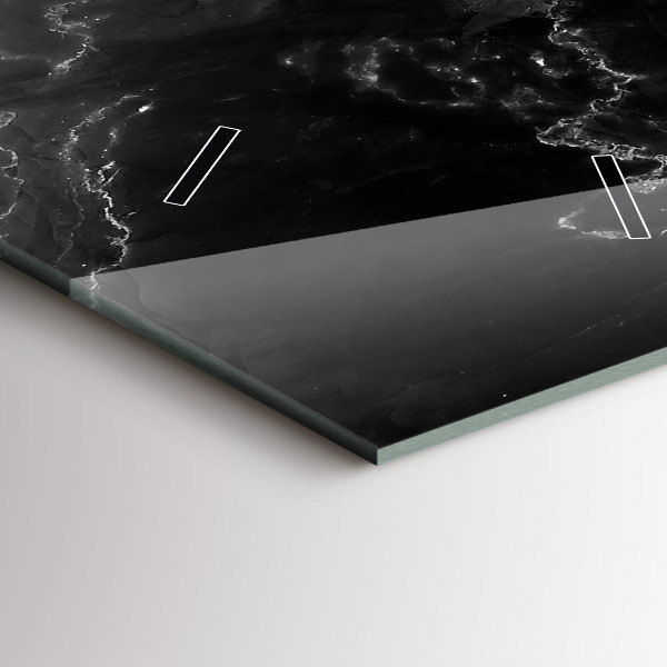 Reloj de cristal vertical Mármol negro - espejomat.es