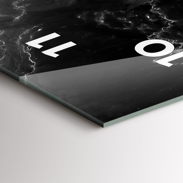 Reloj de cristal vertical Mármol negro - espejomat.es