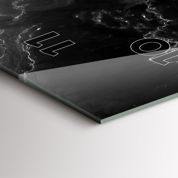 Reloj de cristal vertical Mármol negro - espejomat.es