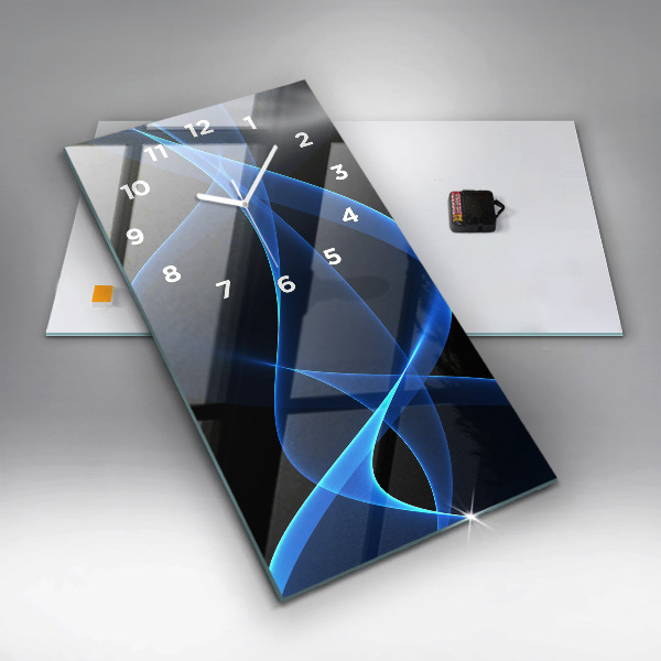 Reloj de cristal vertical Líneas azules - espejomat.es